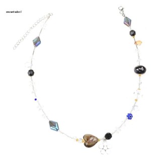 ✿ Flower Necklace for Women Gifts Crystal Gravel Beaded Choker Chain Statement Necklace Cute Choker Jewelry