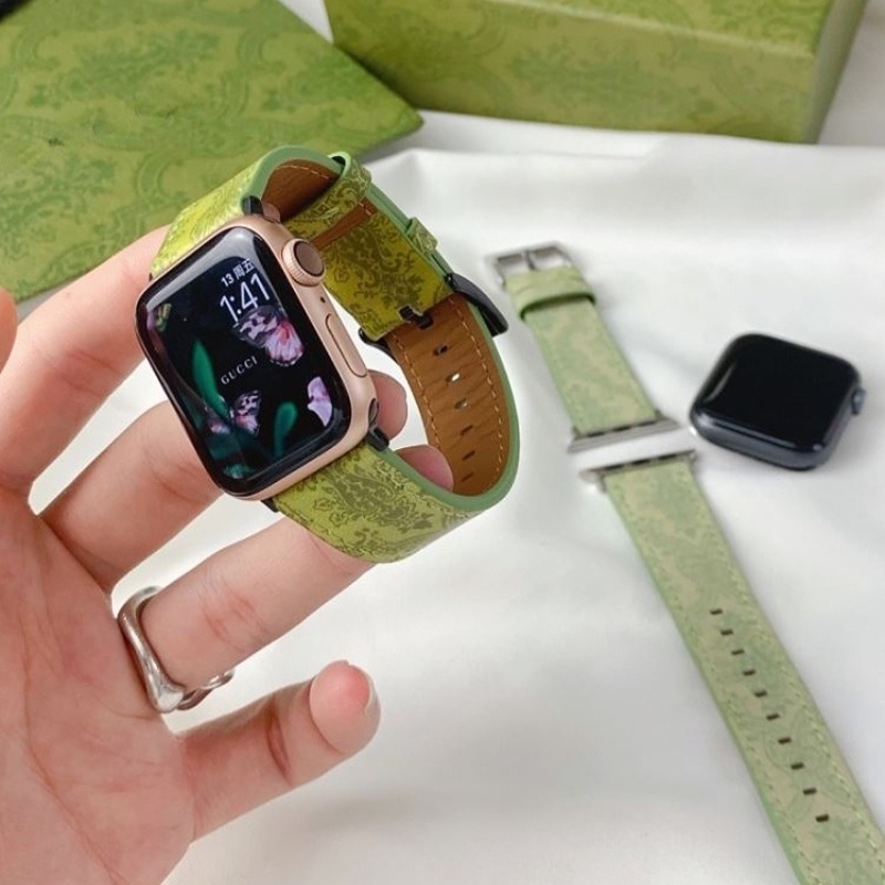 สายนาฬิกาข้อมือ-สายหนัง-สีเขียว-หรูหรา-สําหรับ-apple-watch-series-ultra-8-se-7-6-5-4-3-2-1