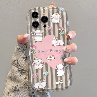 ✅เคสโทรศัพท์มือถือนิ่ม แบบใส ขอบโค้ง ลายการ์ตูนกระต่าย สําหรับ Apple 9TNH