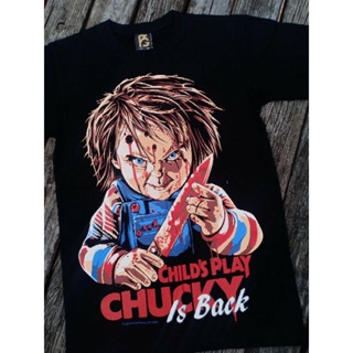 Pg04 เสื้อยืด ผ้าฝ้าย พิมพ์ลายภาพยนตร์สยองขวัญ CHUCKY CHILDS PLAY ระดับพรีเมียม สีดํา