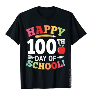 [S-5XL] Happy 100Th Day Of School Teacher เสื้อกันหนาว ผ้าฝ้าย สไตล์คลาสสิก เหมาะกับฤดูร้อน สําหรับผู้ชาย