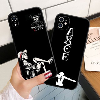 เคสโทรศัพท์ซิลิโคน แบบนิ่ม ลายวันพีช สีดํา สําหรับ IPhone X XR XS Max