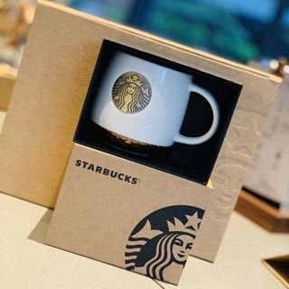 ใหม่ แก้วมักเซรามิก ลาย Starbucks สีดํา ขาว ฟ้า นางเงือก ของขวัญวันครบรอบ สไตล์เรโทร