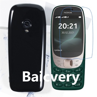 เคสโทรศัพท์มือถือ ซิลิโคนนิ่ม TPU กันรอยหน้าจอ กันระเบิด พร้อมฟิล์มนาโน สําหรับ Nokia 6310 2021 TA-1400