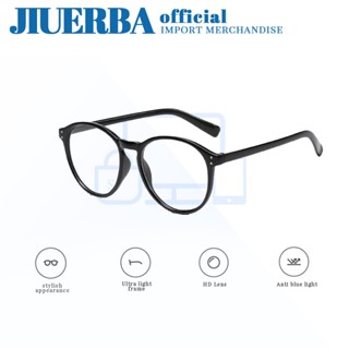 JIUERBA แว่นตาสายตาสั้น สําเร็จรูป ทรงกลม ป้องกันรังสี สไตล์เกาหลี เรโทร แฟชั่นสําหรับผู้ชาย และผู้หญิง