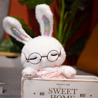 ตุ๊กตากระต่ายน่ารัก ผ้ากํามะหยี่ขนนิ่ม สีขาว สําหรับเด็กผู้หญิง