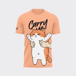 เสื้อวิ่งพิมพ์ลายน้องแมวCarry MeTake my printed T-shirt
