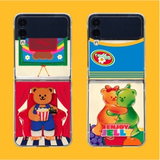 Wiggle Wiggle / Clear Case + Big Griptok Set for Galaxy Z Flip 2 3 4 hard pc tpu pattern bear korea phone mobile casing flip4