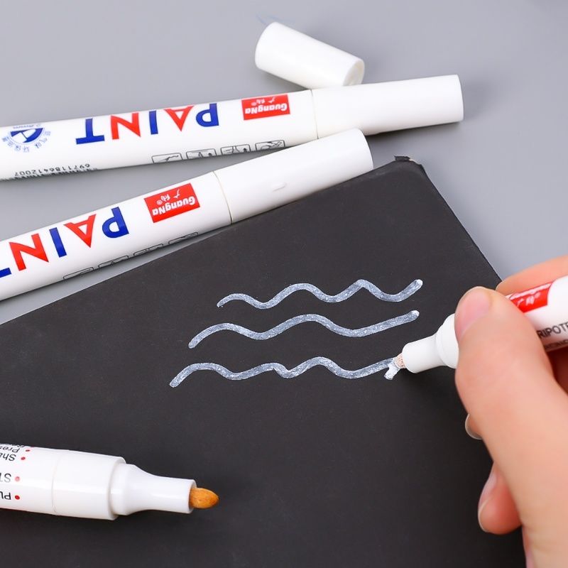 1-ชิ้น-โลหะ-สีขาว-ปากกามาร์กเกอร์-แห้งเร็ว-ปากกาเจล-กันน้ํามัน-diy-เขียน-วาดภาพ-กราฟฟิตี-ปากกา-เครื่องเขียน-โน๊ตบุ๊ค