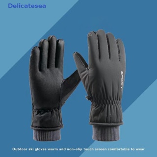 [Delicatesea] ถุงมือ ผ้าฟลีซ แบบเต็มนิ้ว กันน้ํา กันลื่น ให้ความอบอุ่น เหมาะกับฤดูหนาว เล่นกีฬา วิ่ง รถจักรยานยนต์ เล่นสกี ขี่จักรยานกลางแจ้ง สําหรับผู้ชาย