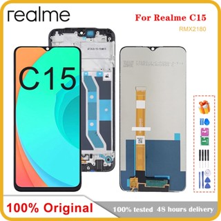 อะไหล่หน้าจอสัมผัส LCD 6.5 นิ้ว พร้อมกรอบ สําหรับ OPPO Realme C15 RMX2180 Realme C15