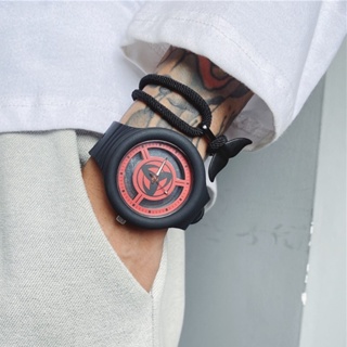 นาฬิกาข้อมืออะนาล็อก ลายการ์ตูนนารูโตะ Ninja Akatsuki Itachi Kakashi Sharingan แฟชั่นสําหรับผู้ชาย