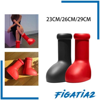 [Figatia2] รองเท้าบูท กันฝน น้ําหนักเบา หัวกลม ขนาดใหญ่ สําหรับปาร์ตี้ วันหยุดกลางแจ้ง