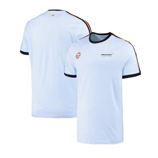 ใหม่ล่าสุด เสื้อแข่ง F1 และเสื้อยืดแขนสั้น ลาย McLaren Gulf Racing Ringer แฟชั่นฤดูร้อน สําหรับผู้ชาย และผู้หญิง 2023