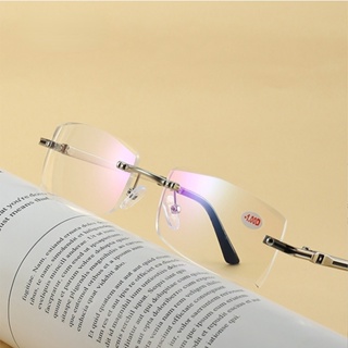【-0°~-400°】แฟชั่น เทรนด์ ไร้ขอบ ตัดขอบ สายตาสั้น แว่นตา ผู้ชายและผู้หญิง แบบเดียวกัน ป้องกันแสงสีฟ้า สายตาสั้น แว่นตา