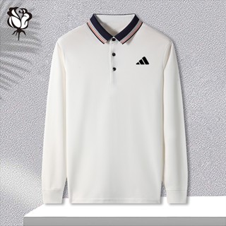 เสื้อโปโลแขนยาวลําลอง แฟชั่นสําหรับผู้ชาย มี 6 สี