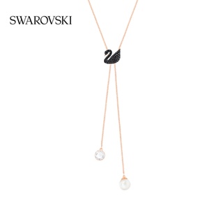 [ของแท้ พร้อมส่ง] Swarovski สร้อยคอโซ่ รูปตัว Y สีดํา คลาสสิก ของขวัญ สําหรับผู้หญิง