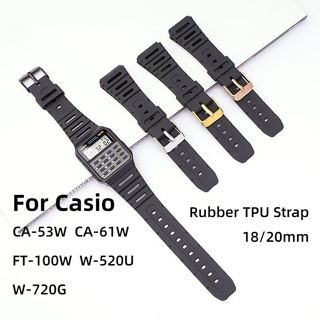 สายนาฬิกาข้อมือยาง TPU แบบเปลี่ยน สําหรับ Casio CA-53W CA-61W FT-100W W-520U W-720G F108W F91 AE1200