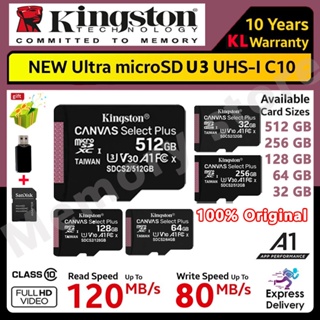 (พร้อมส่ง) Kingston การ์ดหน่วยความจํา Micro Sd Class 10 120MB s 64G 256GB 128GB 512GB 1TB TF