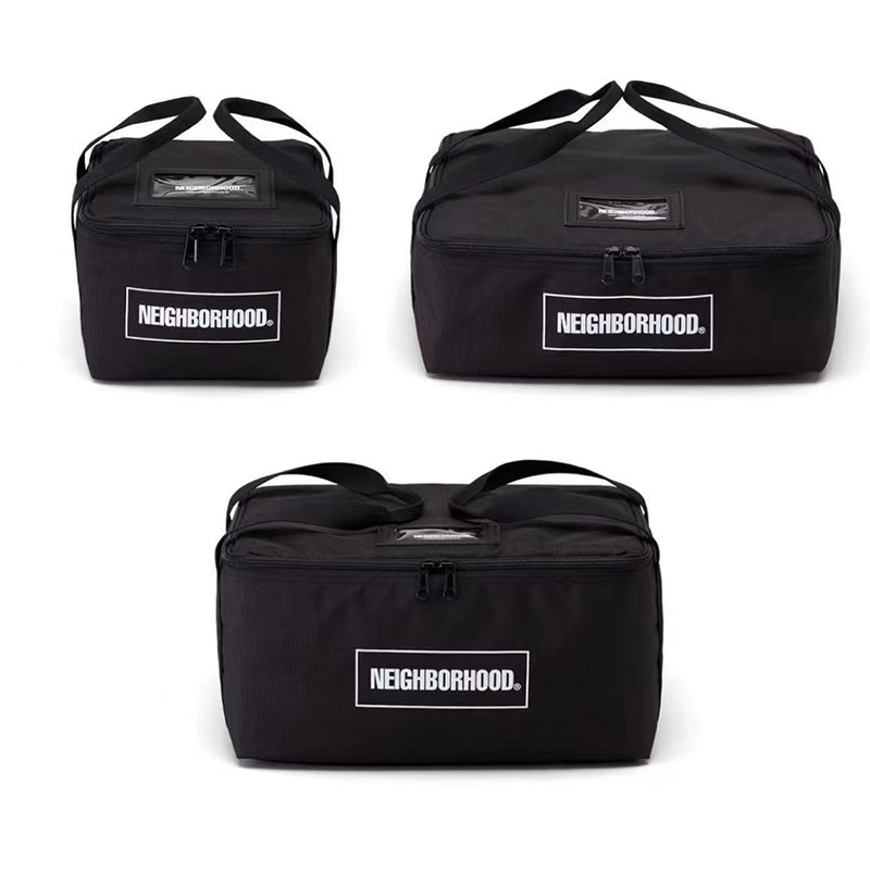 พร้อมส่ง-neighborhood-nbhd-ecase-กระเป๋าเก็บอาหาร-แบบพกพา-กันน้ํา-สีดํา-สําหรับตั้งแคมป์กลางแจ้ง-3-ชิ้น