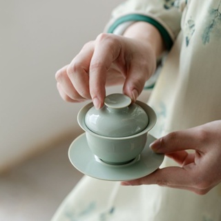 Song Qingglaze Series Celadon ชุดถ้วยชา สไตล์เรโทร [A019]