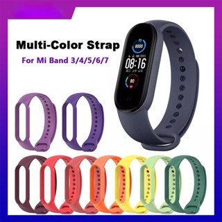 สายนาฬิกาข้อมือซิลิโคน แบบเปลี่ยน สําหรับ Mi Band 7 6 5 Xiaomi Miband 3 4 Miband 7 Miband 6 Miband 5 Miband 4 Miband 3