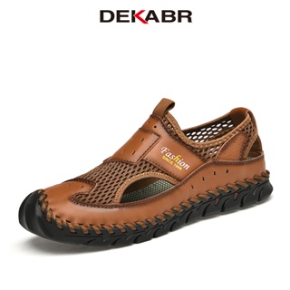 Dekabr รองเท้าแตะหนัง ตาข่าย แฟชั่นฤดูร้อน สําหรับผู้ชาย พลัสไซซ์ 38-48