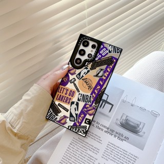 เคสโทรศัพท์มือถือ แบบกระจก ลาย NBA สําหรับ Samsung Galaxy S23 ultra S22 ultra S23+