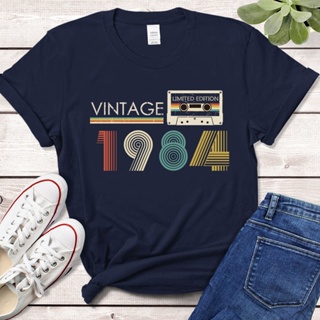 เสื้อยืด ลายเทปเสียง สไตล์วินเทจ 1984 Limited Edition 38Th 38 ปี สําหรับแม่ และเด็ก เหมาะกับงานปาร์ตี้วันเกิด_03