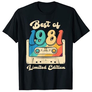 Retro Best of 1981 Cassette Tape 41th Birthday Decorations T-Shirt 80s Vintage Tee 41 Years Old Outfit Gifts for Da_03