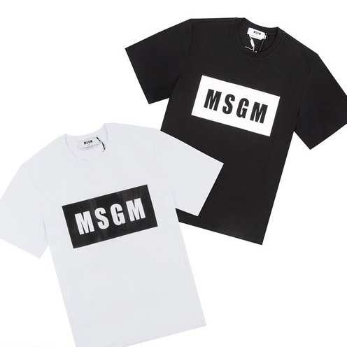 พร้อมส่ง-เสื้อยืดแขนสั้น-พิมพ์ลายโลโก้กล่อง-msgm-สไตล์คลาสสิก-สําหรับผู้ชาย-และผู้หญิง