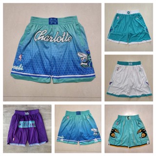 Charlotte Hornets กางเกงขาสั้นคลาสสิกของผู้ชายกางเกงขาสั้นกีฬาสั้น