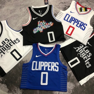 Mens Los Angeles Clippers Russell Westbrook บาสเก็ตบอลเสื้อกีฬาการแข่งขันการแข่งขันเสื้อผ้า