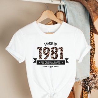 Made In 1981 Harajuku Top Women T Shirt Casual Ladies Short Sleeved Tshirt Basic O-collar T-shirt Top_03