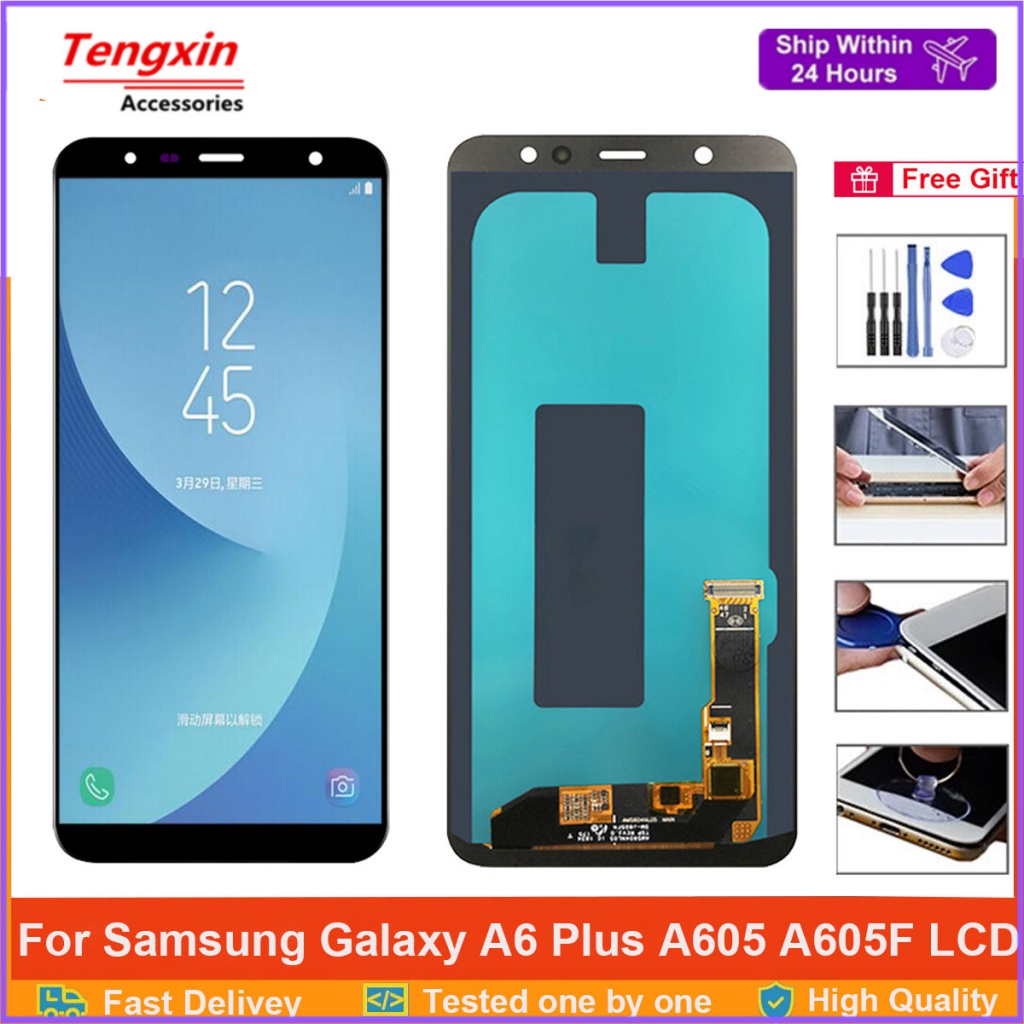 หน้าจอสัมผัสดิจิทัล LCD A605 ขนาด 6.0 นิ้ว สําหรับ Samsung Galaxy A6 ...