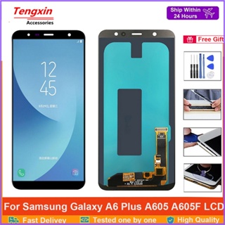 หน้าจอสัมผัสดิจิทัล LCD A605 ขนาด 6.0 นิ้ว สําหรับ Samsung Galaxy A6 Plus 2018 A605 SM-A605F A605FN A6+
