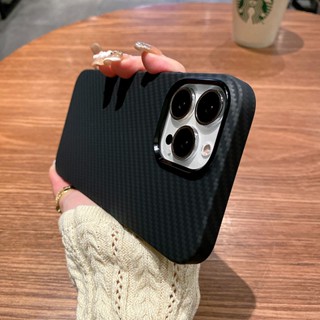 เคสโทรศัพท์มือถือ PC คาร์บอนไฟเบอร์ แบบบางพิเศษ หรูหรา สําหรับ iPhone 14 Pro Max 13 12 Pro 14 Plus