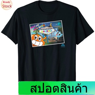 เสื้อยืดลำลอง The Amazing World Of Gumball Postcard T-Shirt The Amazing World of Gumball Mens Womens T-shirts