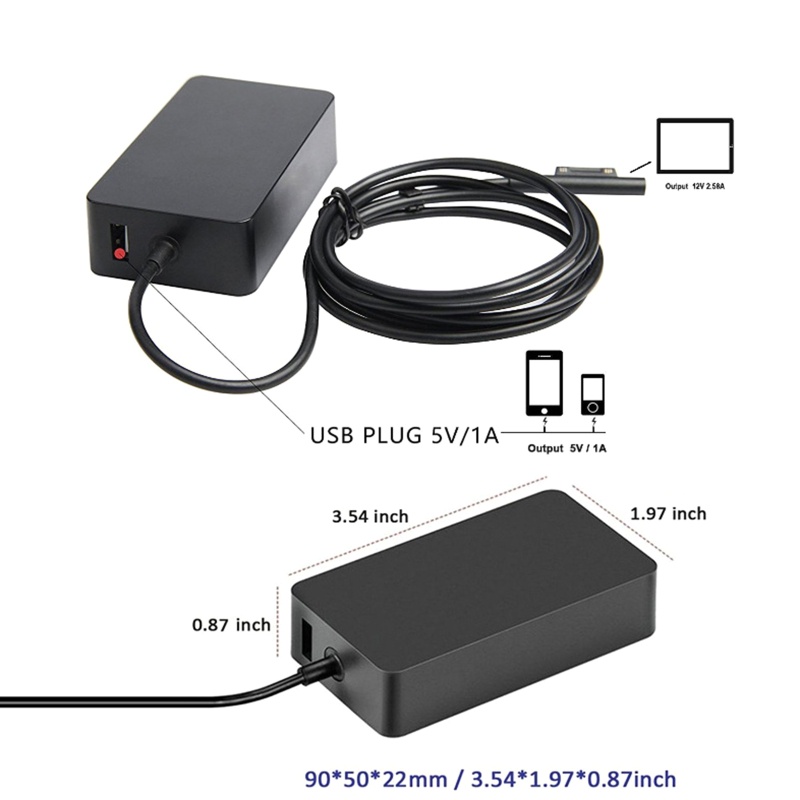 ev-อะแดปเตอร์พาวเวอร์ซัพพลายชาร์จแล็ปท็อป-65w-ac-พร้อม-usb-สําหรับ-surface-pro-surface-go