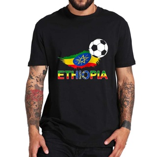 ใหม่ เสื้อยืดลําลอง แขนสั้น พิมพ์ลายธงชาติฟุตบอล Ethiopia Football 2022 แฟชั่นฤดูร้อน สําหรับผู้ชาย และผู้หญิง