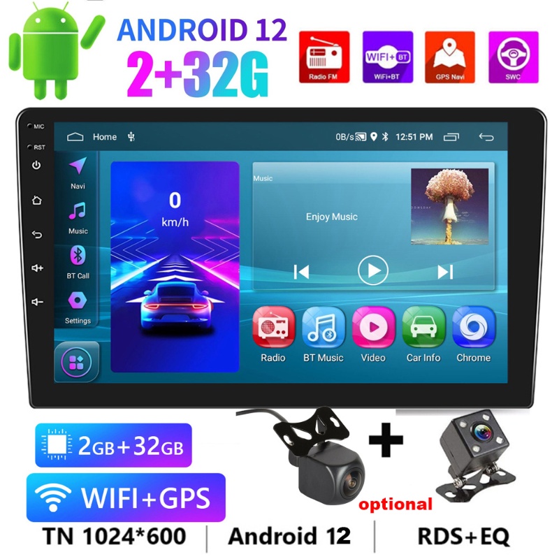 รอม-2gb-32gb-เครื่องเล่นมัลติมีเดีย-gps-wifi-bt-mp5-10-นิ้ว-quad-core-2-din-พร้อมกล้องถอยหลัง-สําหรับรถยนต์