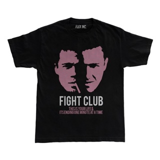 [S-5XL] เสื้อเชิ้ตแขนสั้น เสื้อยืดแขนสั้น เสื้ เสื้อยืด พิมพ์ลายภาพยนตร์ Fight Club Cult สไตล์วินเทจ ขนาดใหญ่S-5XL