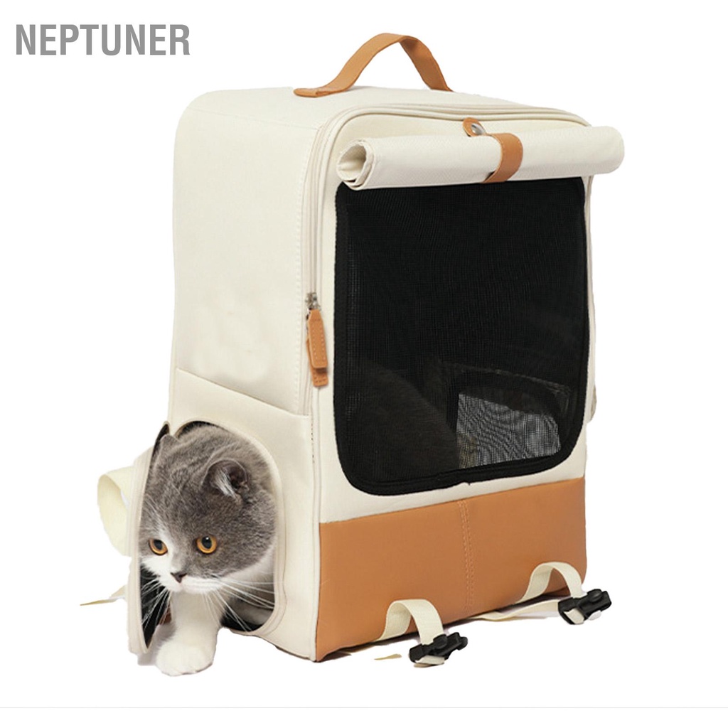 neptuner-cat-backpack-เป้อุ้มสัตว์เลี้ยงความจุขนาดใหญ่พับได้สำหรับการเดินทางกลางแจ้งเดินป่าแคมป์ปิ้งเดินป่า