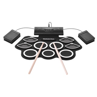 🥁Drum Kit🥁กลองไฟฟ้า พร้อมลำโพงในตัว กลองชุด 9 ชิ้น Electric Drum Pad Kit Digital Drum รุ่นTGC ทำจากซิลิโคนคุณภาพดี