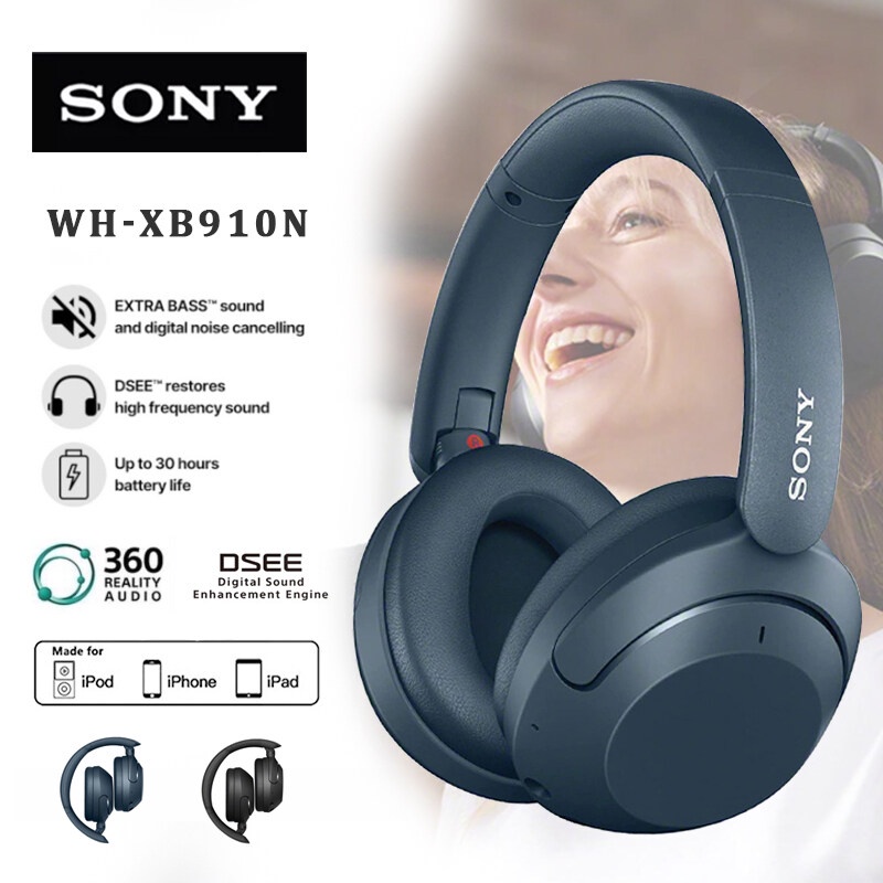 รับประกัน-6-เดือน-sony-wh-xb910n-wireless-noise-cancelling-headphones-หูฟังบลูทูธ-หูฟังแบบไร้สาย