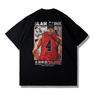 S-5XL New mens and womens oversized anime shirt Japanese anime No. 4 player SLAM DUNK printed T-shirt Mens round neck