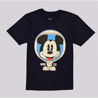 เสื้อไม่ต้องรีด เสื้อยืดมิคกี้เม้าส์ Mickey Mouse การ์ตูนลิขสิทธิ์แท้ รุ่น MKL 368 สีกรม Supercomics