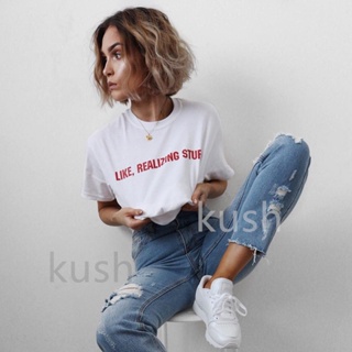 kush like realizing stuff ลวดลายแนวโน้มแฟชั่นที่สะดวกสบายสำหรับผู้ใหญ่เสื้อยืดแขนสั้นคอกลมสไตล์ลำลองTA16_01