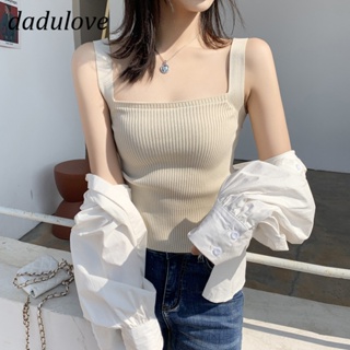 DaDulove💕 New Korean Version of INS Knitted Camisole Short WOMENS T-shirt Elastic Large Size Sleeveless Top