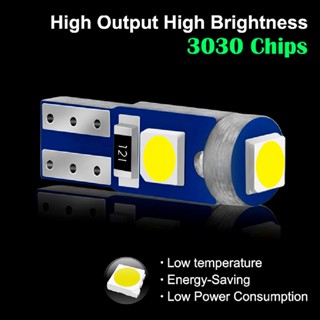 Buildvictories11 หลอดไฟ Led T5 3smd 3030 W3W W1.2W สําหรับติดตกแต่งภายในรถยนต์